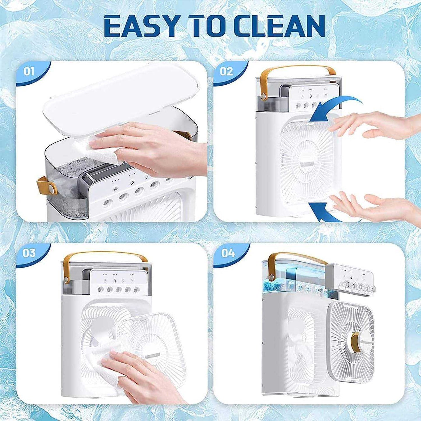 Next Nova Imported 10" Portable Air Cooler Fan – 3-in-1 Mini AC Desktop Humidifier 7-Color LED