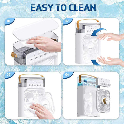 Next Nova Imported 10" Portable Air Cooler Fan – 3-in-1 Mini AC Desktop Humidifier 7-Color LED