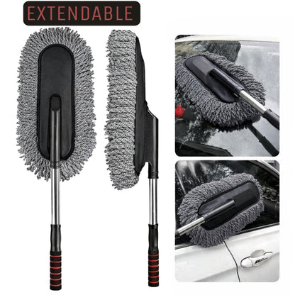 Car Wash Cleaning Brush Duster Dust Wax Mop Microfiber Telescoping