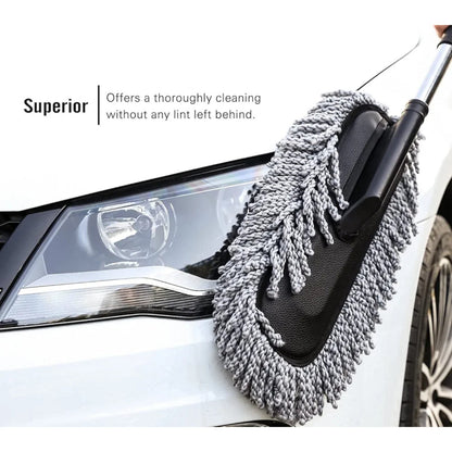 Car Wash Cleaning Brush Duster Dust Wax Mop Microfiber Telescoping