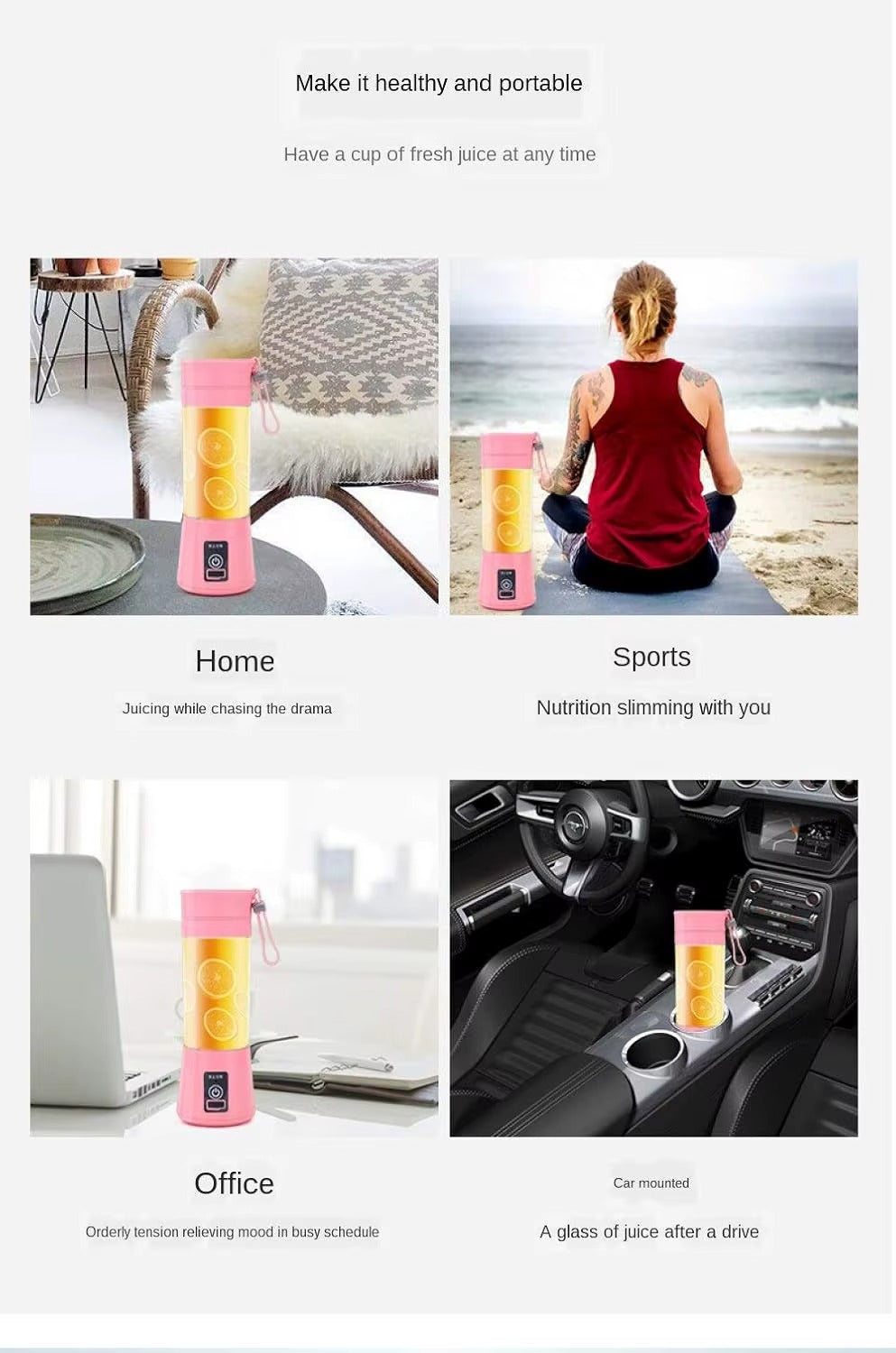 Portable Home USB Rechargeable Electric Fruit Extractor Juice Blender Machine