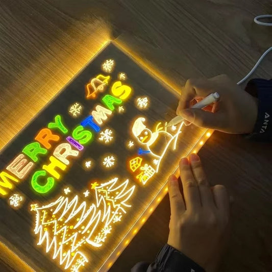 LED Acrylic Message Board with 7 Color Markers