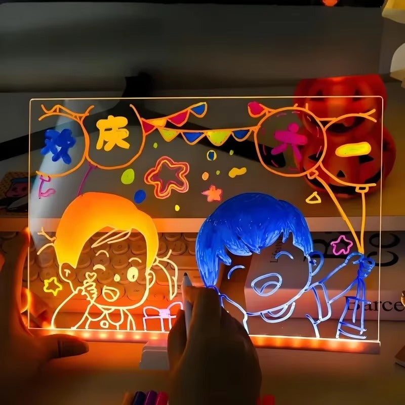 LED Acrylic Message Board with 7 Color Markers