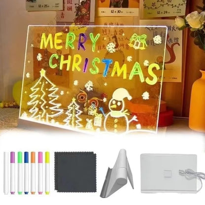 LED Acrylic Message Board with 7 Color Markers