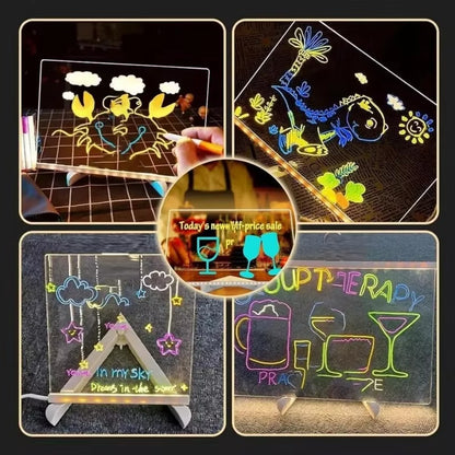 LED Acrylic Message Board with 7 Color Markers