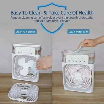 Next Nova Imported 10" Portable Air Cooler Fan – 3-in-1 Mini AC Desktop Humidifier 7-Color LED