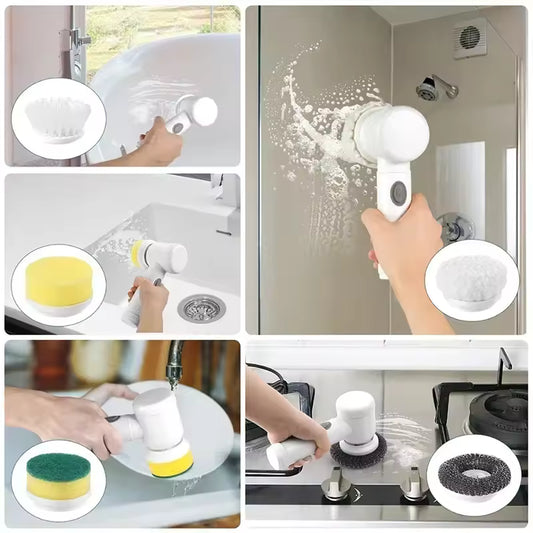 360° Electric Spin Scrubber with 3 Cleaning Heads