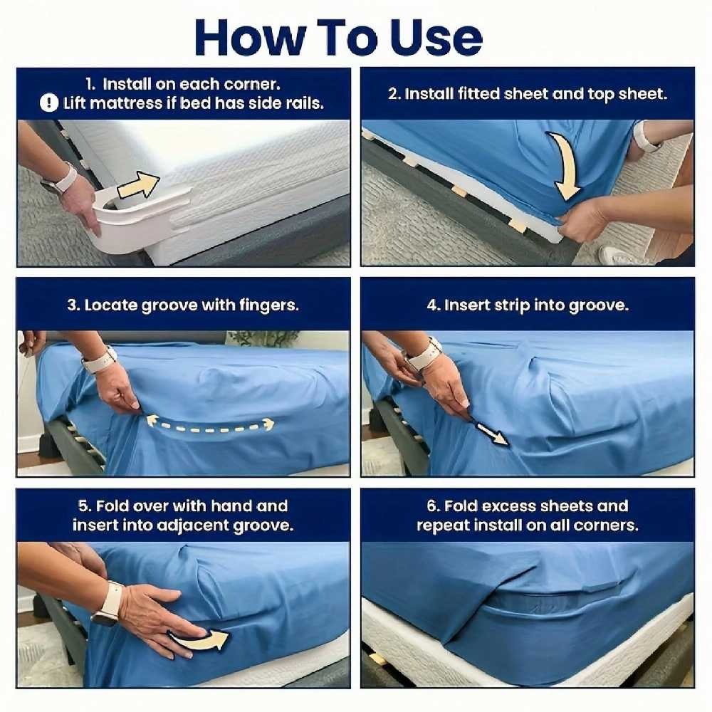 4Pcs Sturdy Bedsheet Holders