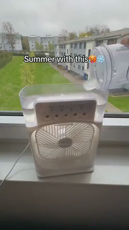 Next Nova Imported 10" Portable Air Cooler Fan – 3-in-1 Mini AC Desktop Humidifier 7-Color LED