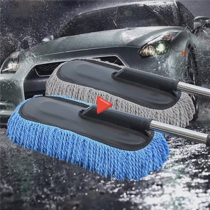 Car Wash Cleaning Brush Duster Dust Wax Mop Microfiber Telescoping